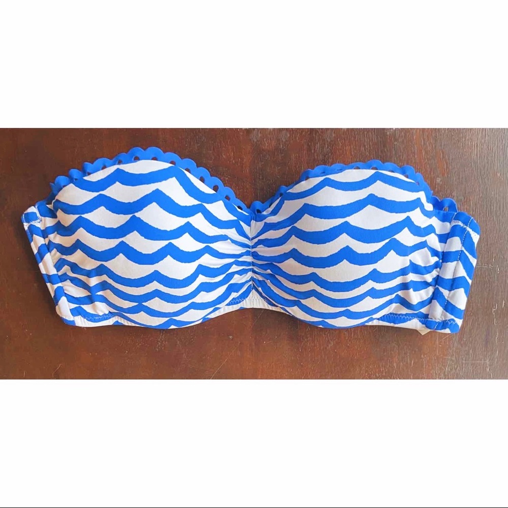 Seafolly Tidal Wave Bustier Bandeau Biko Top sz - Picture 3 of 3